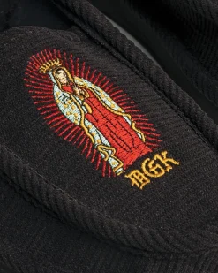 Dirty Ghetto Kids Blessed Embroidered Corduroy Slippers| Accessories