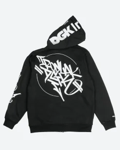 Dirty Ghetto Kids DGK x Ironlak Tag Zip-Up Embroidered Hooded Fleece| Hoodies & Fleece