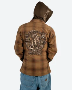 Dirty Ghetto Kids In Chains Embroidered Flannel Shacket| Jackets