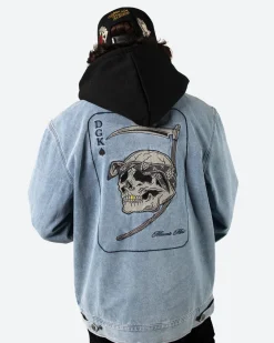 Dirty Ghetto Kids Spade Embroidered Denim Jacket| Jackets